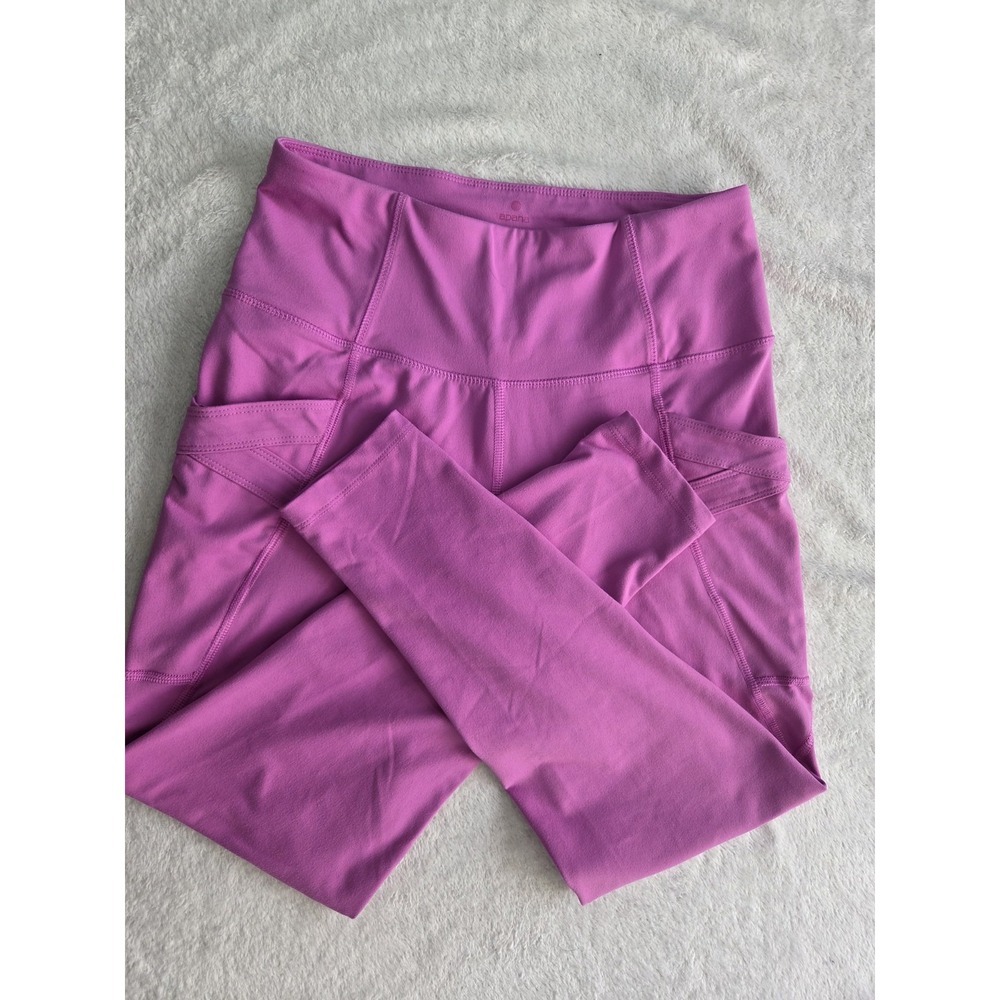 Apana Womens Pink High-Waisted Athletic Yoga Leggings Activewear Stretch – SZ M